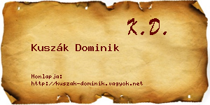 Kuszák Dominik névjegykártya